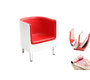 Poltrona design rossa et bianca MIKY