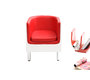 Poltrona design rossa et bianca MIKY