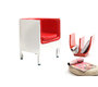 Poltrona design rossa et bianca MIKY