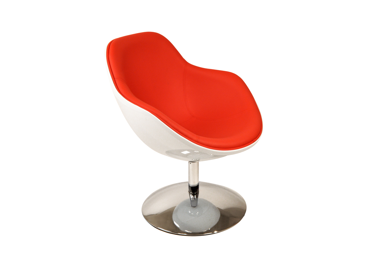 Poltrona design SOLLY bianca e rossa