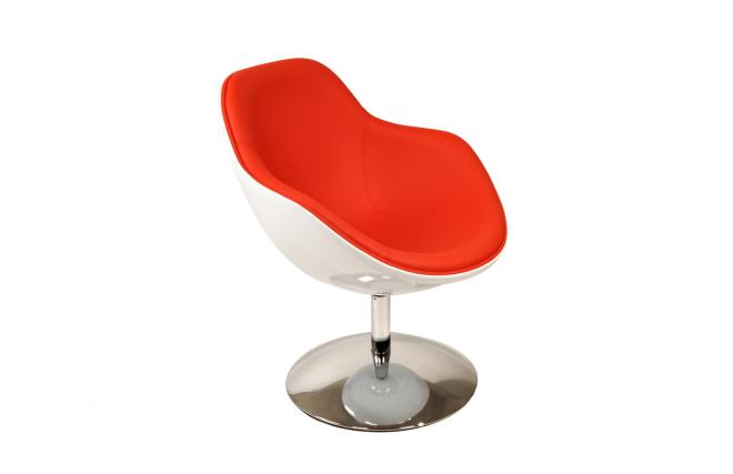 Poltrona design SOLLY bianca e rossa