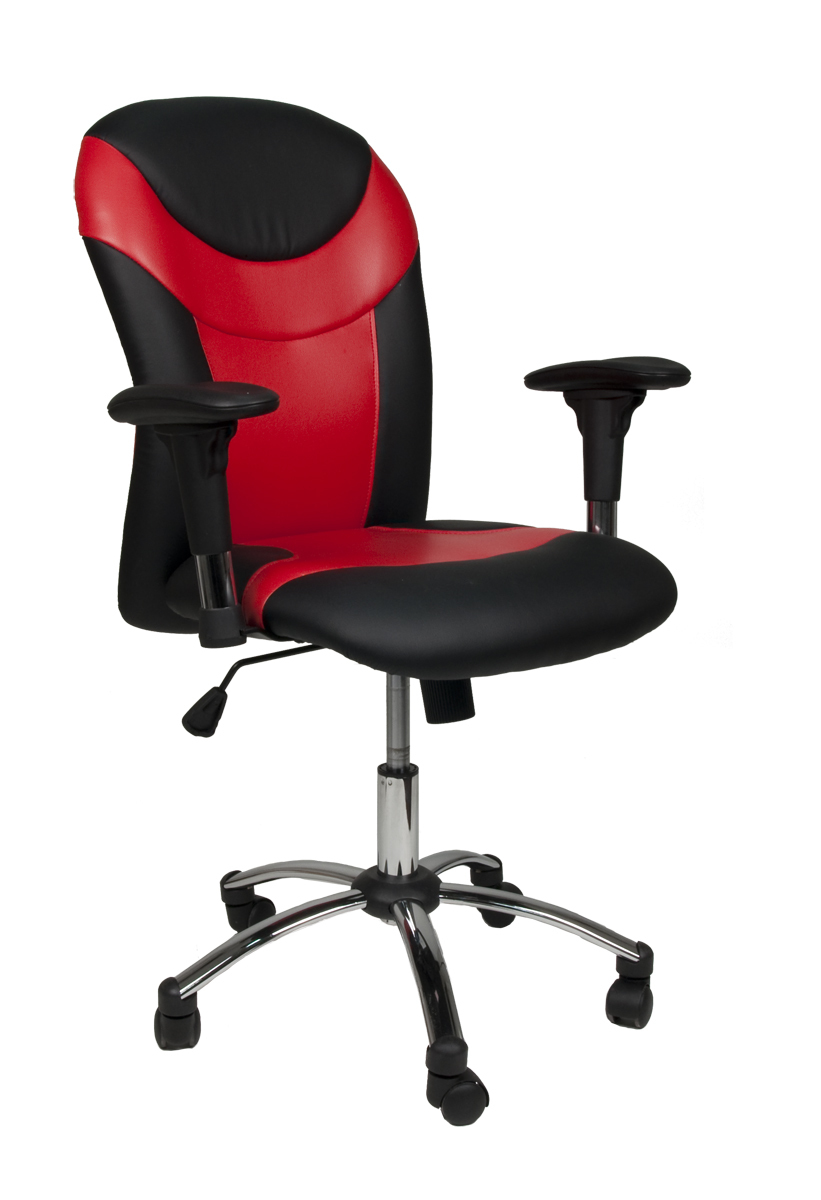 Poltrona d'ufficio rosso e nero PAULO
