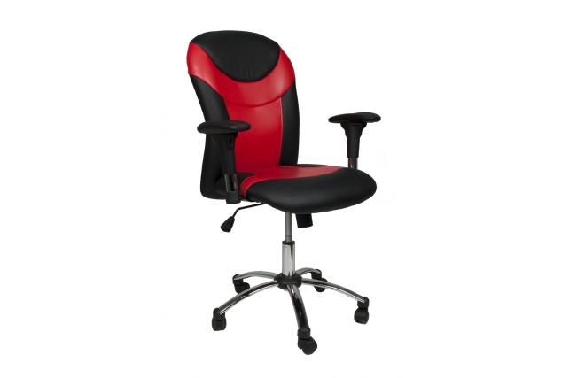 Poltrona d'ufficio rosso e nero PAULO