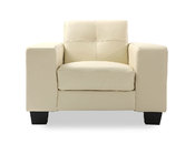 Poltrona in pelle color crema ANDERSON