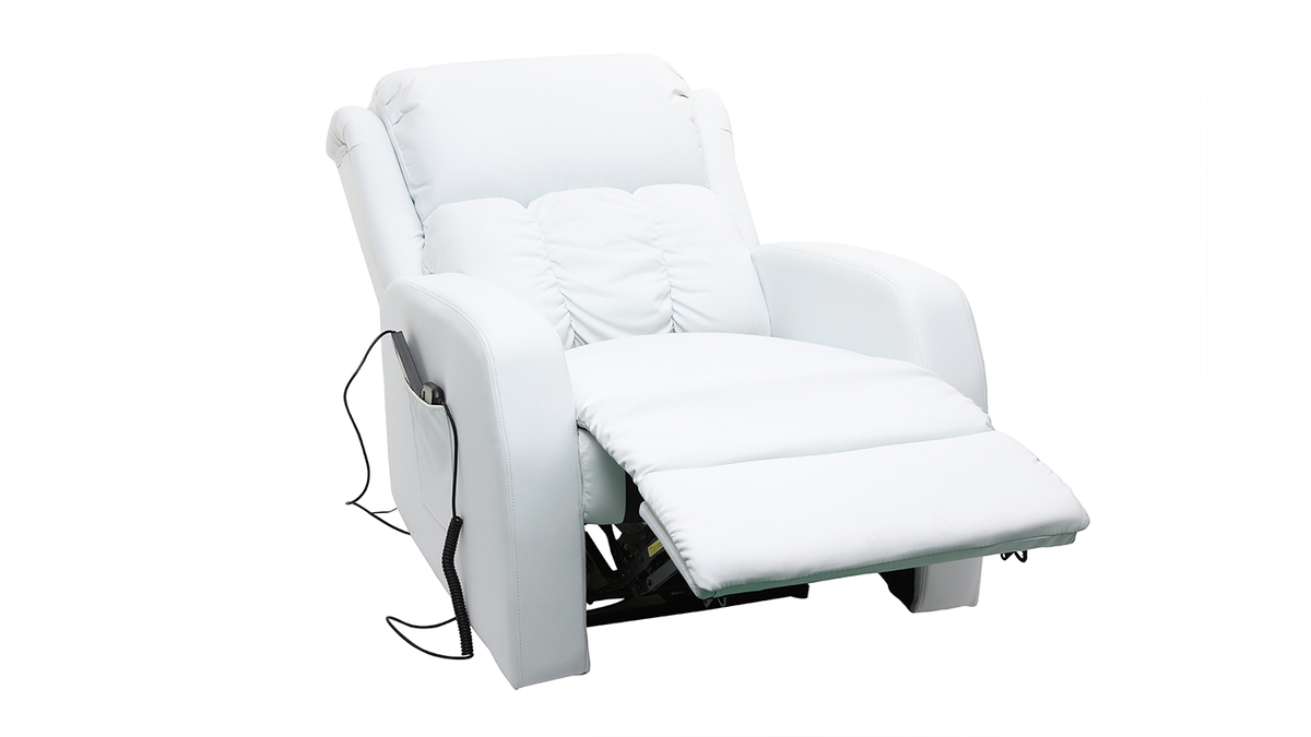 Poltrona relax elettrica massaggiante bianca GALLER