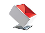 Poltrona/ sedia design bianca e rossa SQUARE BOX 