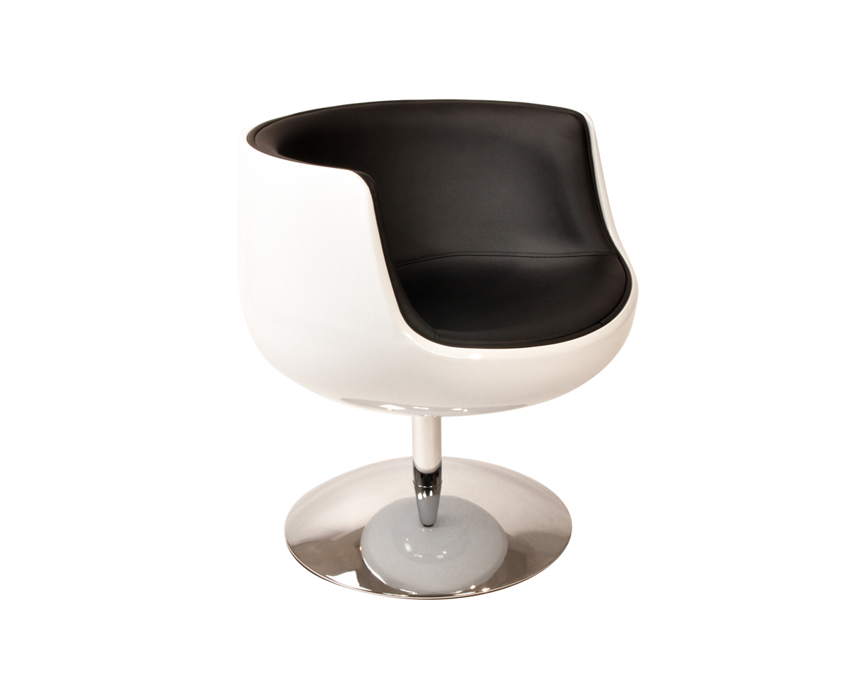 Poltrona / sedia  design BRADY bianco e nero 