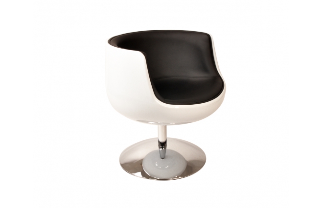 Poltrona / sedia  design BRADY bianco e nero 