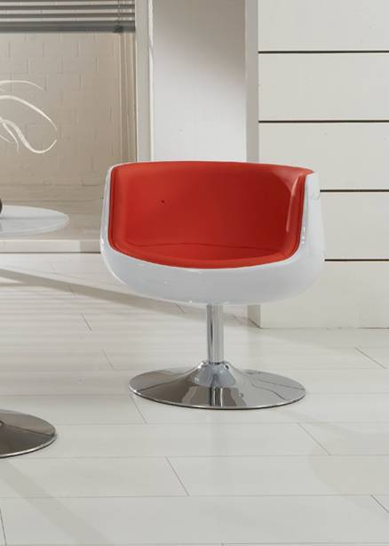 Poltrona / sedia  design BRADY bianco e rosso
