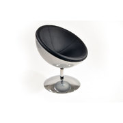 Poltrona / sedia design STANLEY argentata e nera in ABS e poliuretano image pub1