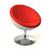Poltrona / sedia design STANLEY bianca e rossa in ABS e poliuretano 