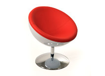 Poltrona / sedia design STANLEY bianca e rossa in ABS e poliuretano 