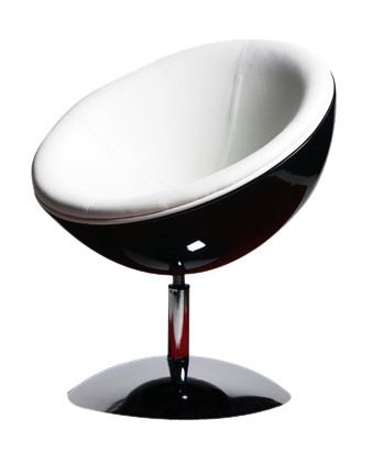 Poltrona / sedia design STANLEY nera e bianca in ABS e poliuretano 