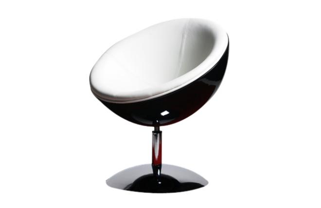 Poltrona / sedia design STANLEY nera e bianca in ABS e poliuretano 