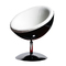 Poltrona / sedia design STANLEY nera e bianca in ABS e poliuretano 