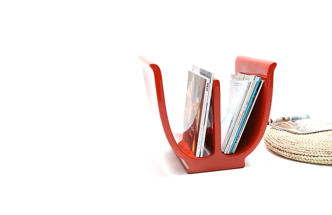 Porta riviste design arancione TULIP