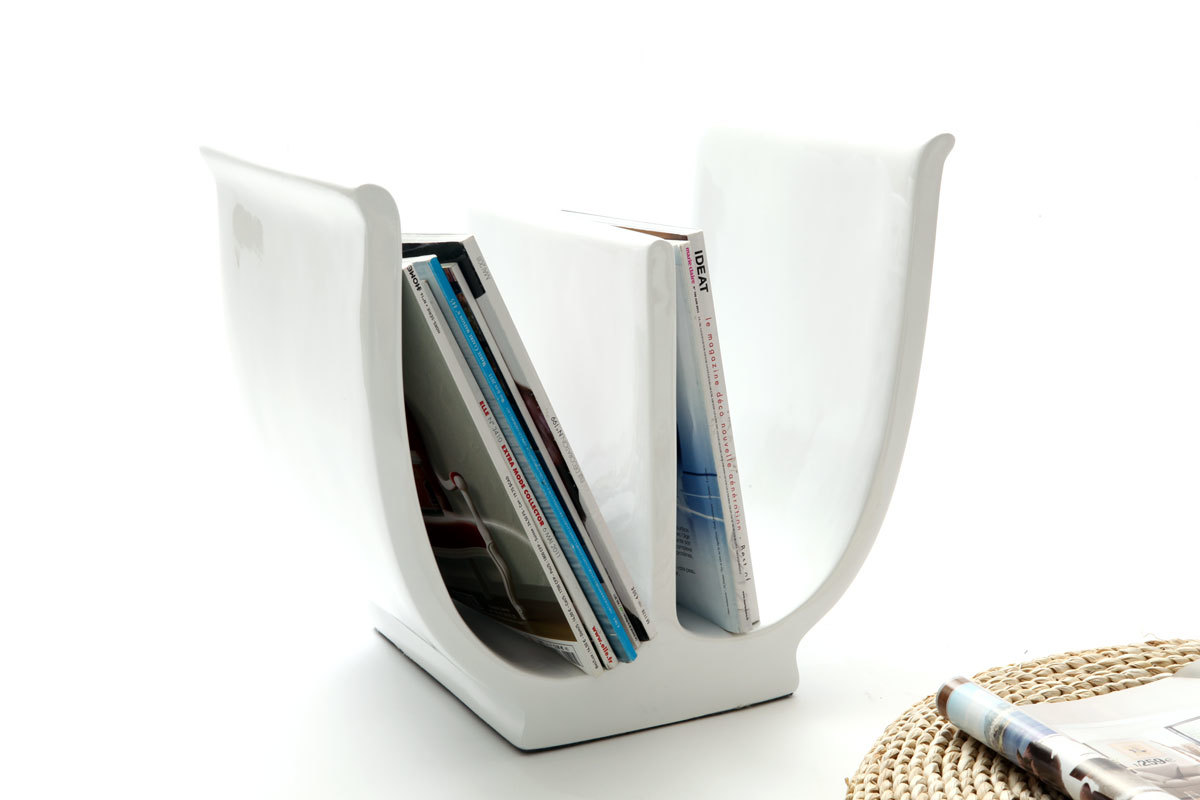 Porta riviste design bianco TULIP