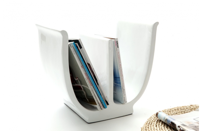 Porta riviste design bianco TULIP