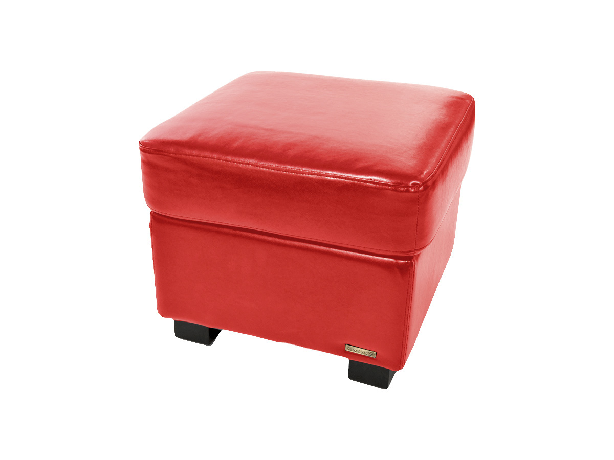 Pouf / appoggia piedi CLUB pelle rosso