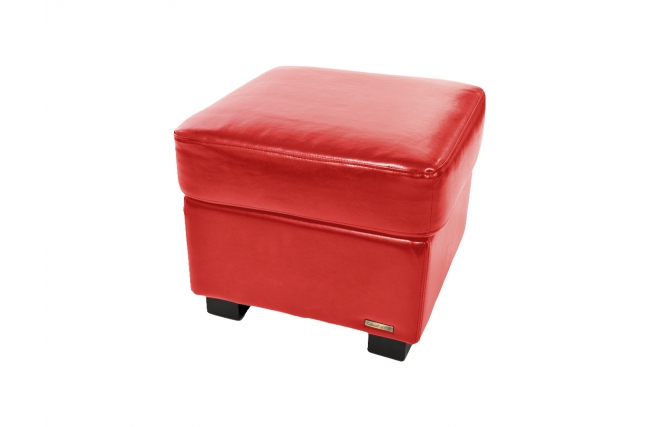 Pouf / appoggia piedi CLUB pelle rosso
