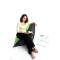 Pouf design grigio e verde anice SMALL MILIBAG