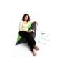 Pouf design grigio e verde anice SMALL MILIBAG