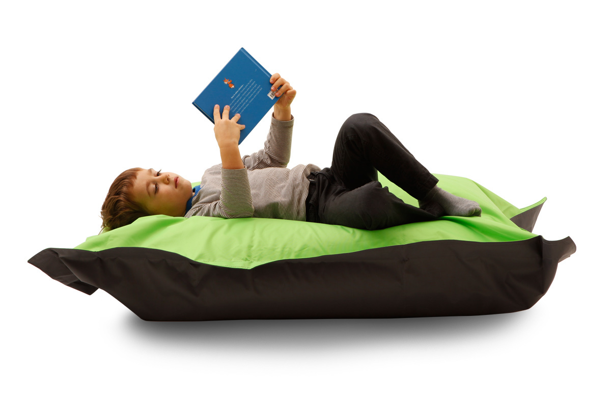 Pouf design grigio e verde anice SMALL MILIBAG