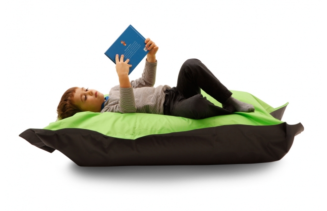 Pouf design grigio e verde anice SMALL MILIBAG