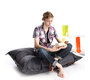 Pouf design grigio SMALL MILIBAG