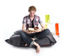 Pouf design grigio SMALL MILIBAG