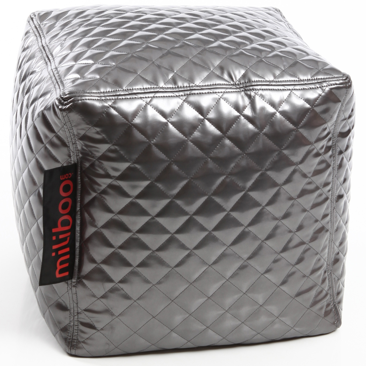 Pouf design quadrato color argento  CUBAG TREND