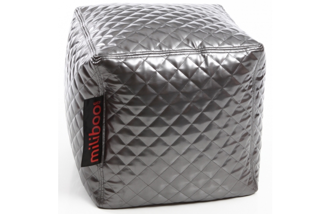 Pouf design quadrato color argento  CUBAG TREND