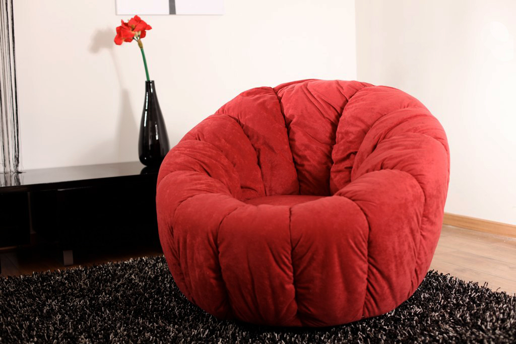 Pouf Flower super confort girevole color rosso