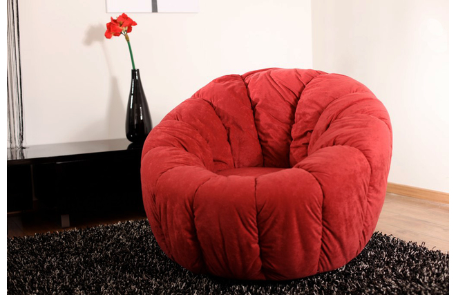 Pouf Flower super confort girevole color rosso