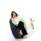 Pouf gigante design grigio e verde anice BIG M