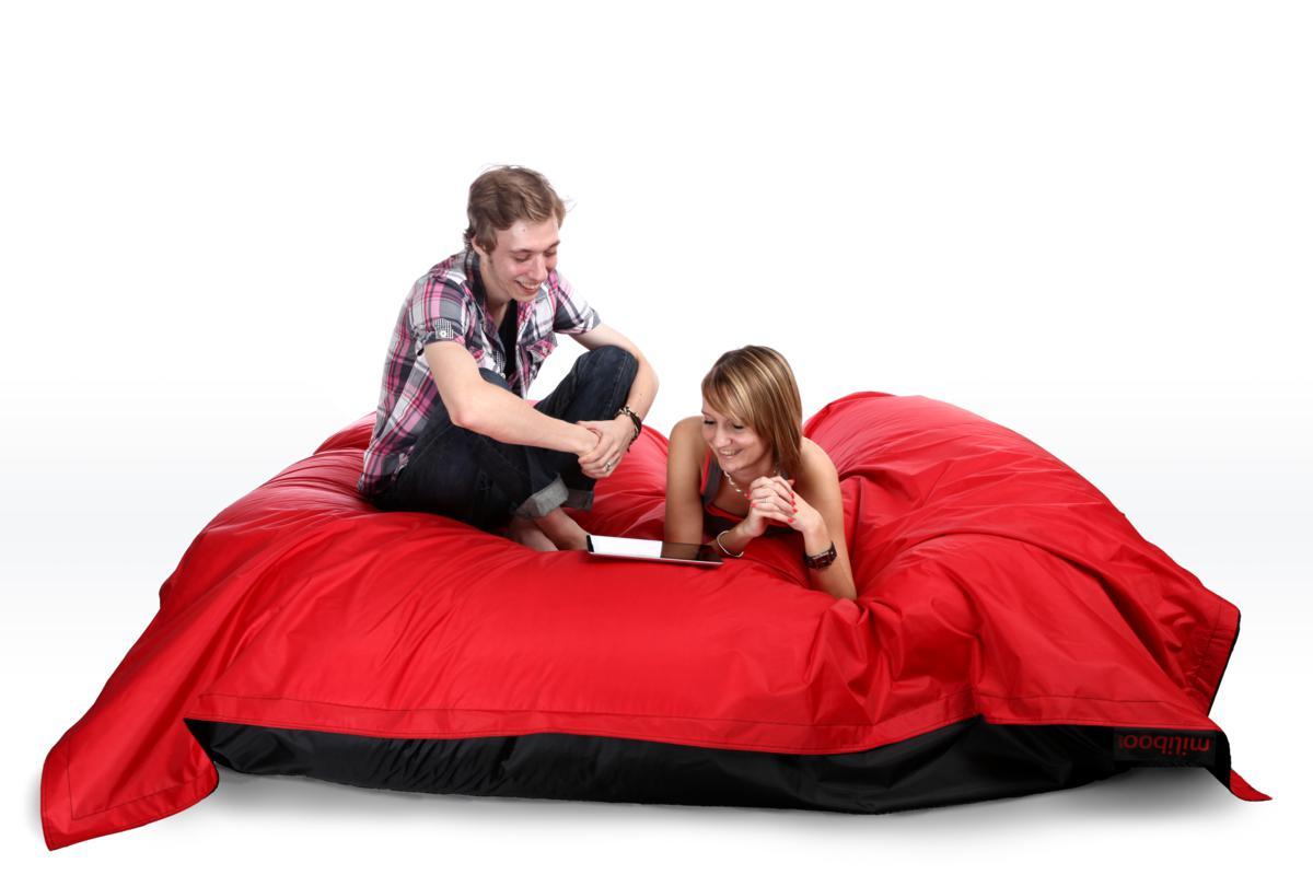 Pouf gigante design nero e rosso FAMILY MILIBAG 
