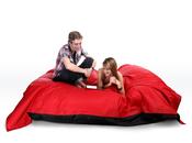 Pouf gigante design nero e rosso FAMILY MILIBAG 