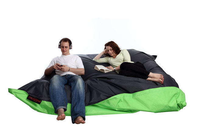 Pouf gigante design verde e grigio FAMILY MILIBAG 