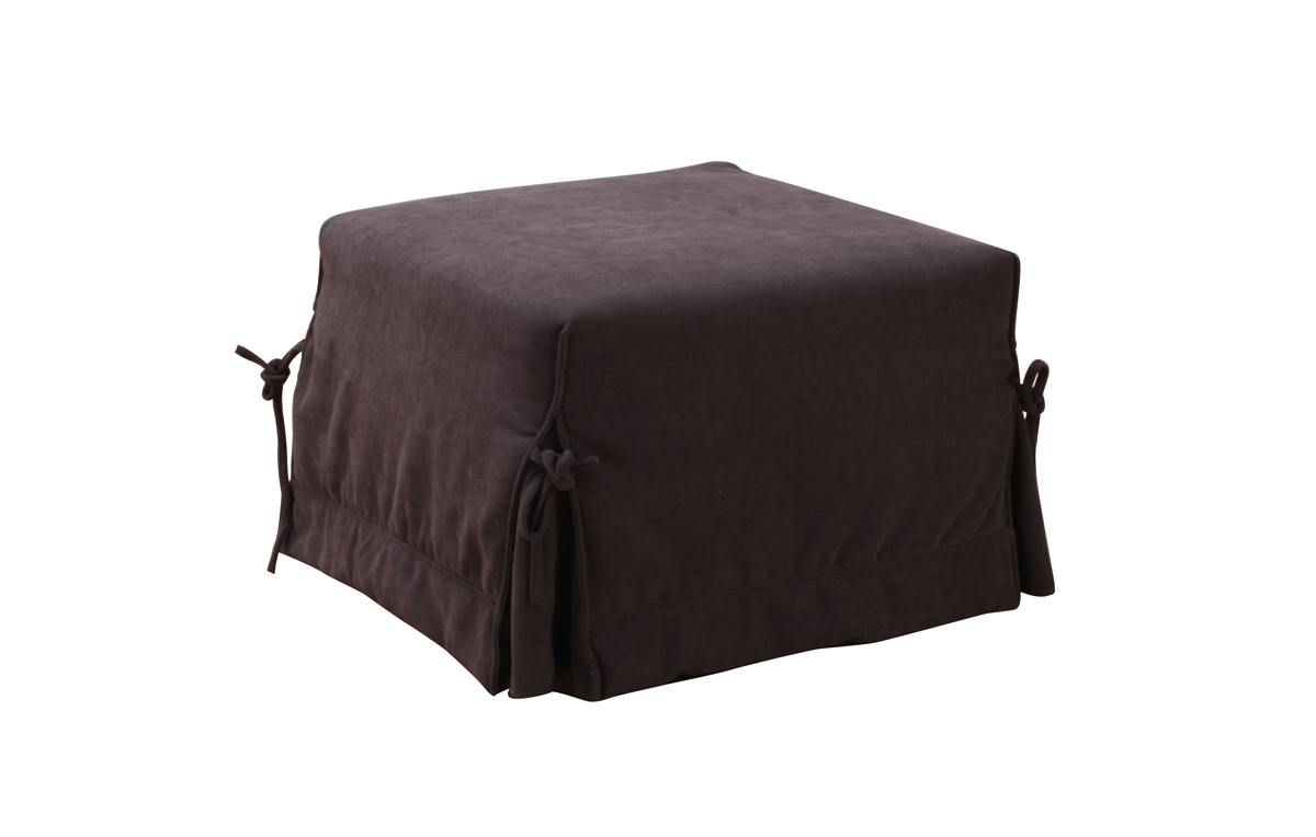 Pouf / letto converitibile cioccolato DIEGO in microfibre image 1