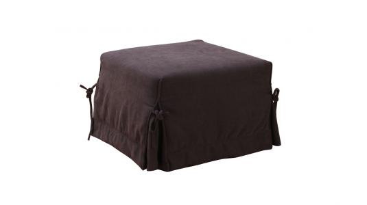 Pouf / letto converitibile cioccolato DIEGO in microfibre image 1