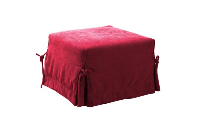 Pouf / letto converitibile lampone DIEGO in microfibre