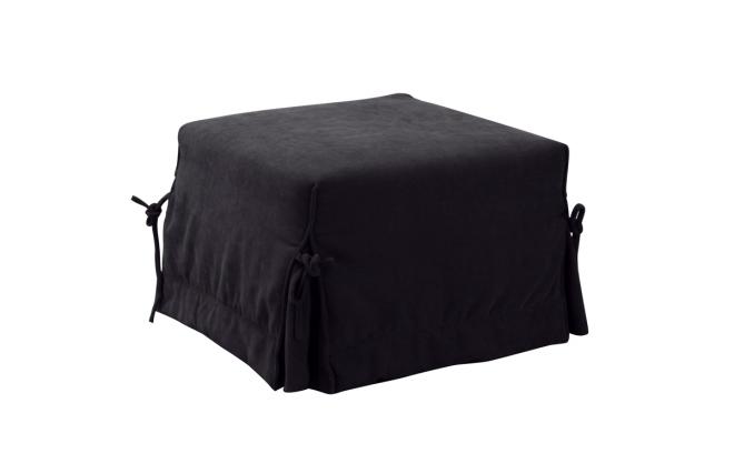 Pouf / letto converitibile nero DIEGO in microfibre