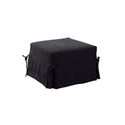Pouf / letto converitibile nero DIEGO in microfibre image pub1