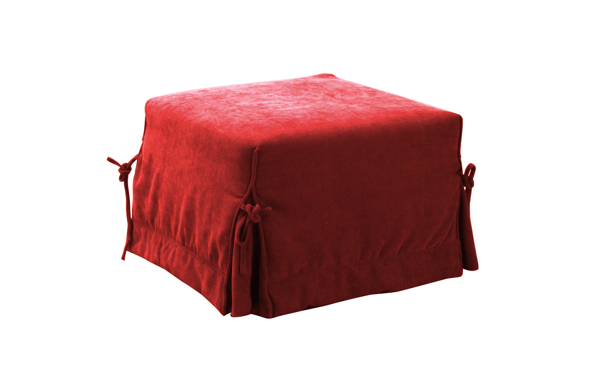 Pouf / letto converitibile rosso DIEGO in microfibre