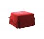 Pouf / letto converitibile rosso DIEGO in microfibre