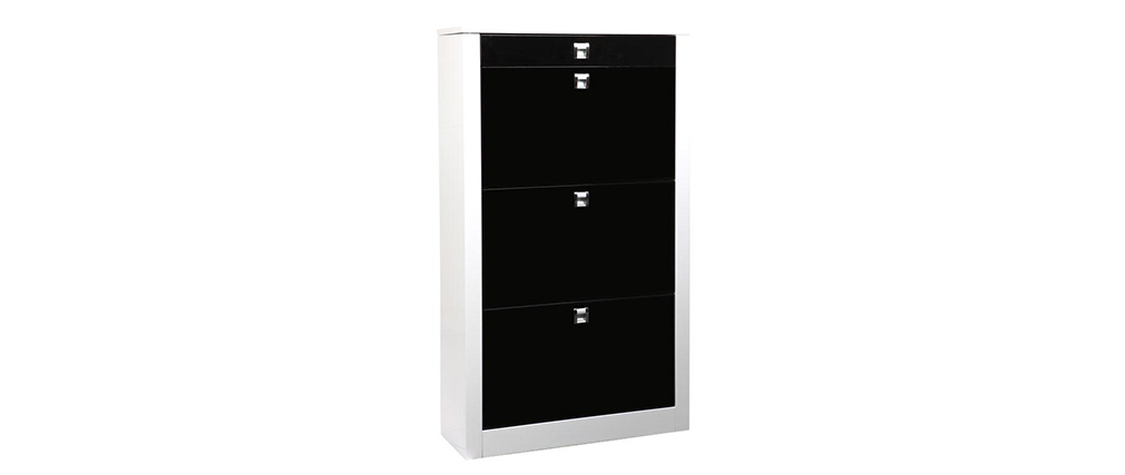 Scarpiera design laccata nera DEVA