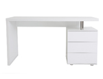 Scrivania design 3 cassetti laccata bianca  CALIX