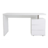 Scrivania design 3 cassetti laccata bianca  CALIX