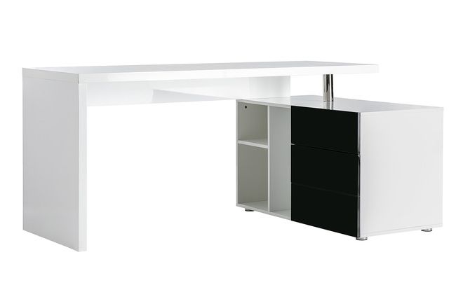 Scrivania design laccata bianca e nera  MAXI