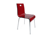 Sedia design Cindy rosso trasparente